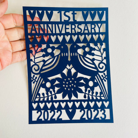 1st Anniversary Paper Cut