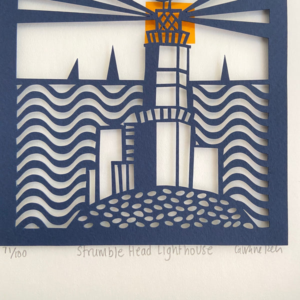 Lighthouse Paper Cut – www.carolinerees.co.uk