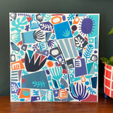 Blue Mosaic Collage