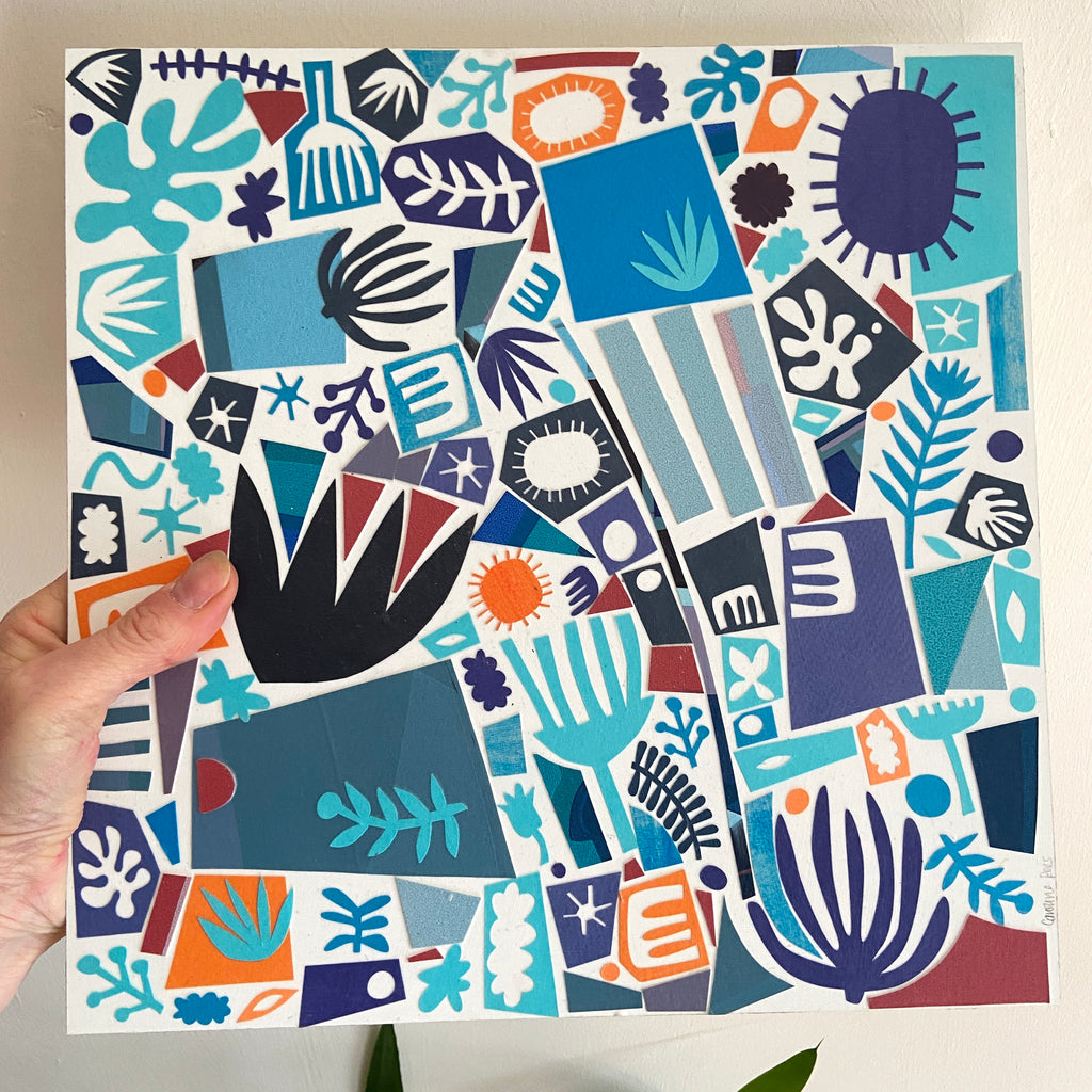 Blue Mosaic Collage