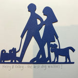 Dog Walking Framed Mini Paper Cut