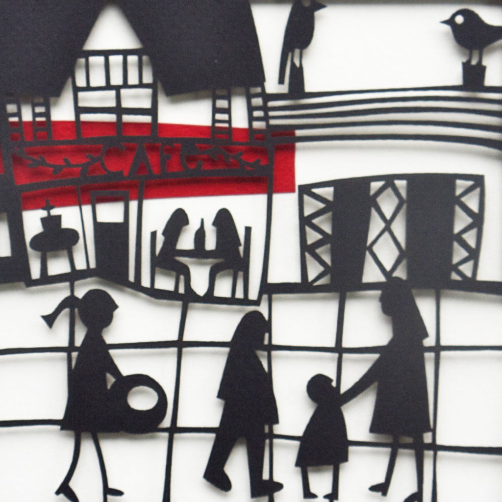 Papercut of a Cafe by Caroline Rees – www.carolinerees.co.uk