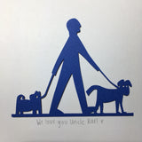 Dog Walking Framed Mini Paper Cut