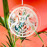 Silver Anniversary Glass Sun Catcher