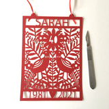 Personalised 40th Ruby Wedding Paper Cut