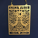 Personalised 50th Golden Anniversary Paper Cut
