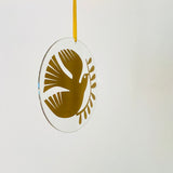 Bird with Leaves Hanging Ornament
