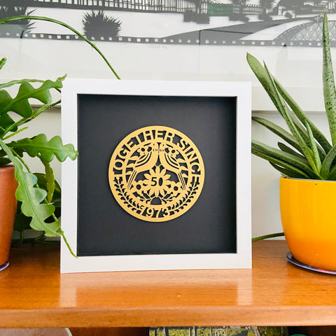 NEW Personalised Golden Anniversary Paper Cut