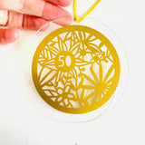 Golden Wedding Anniversary Glass Hanging