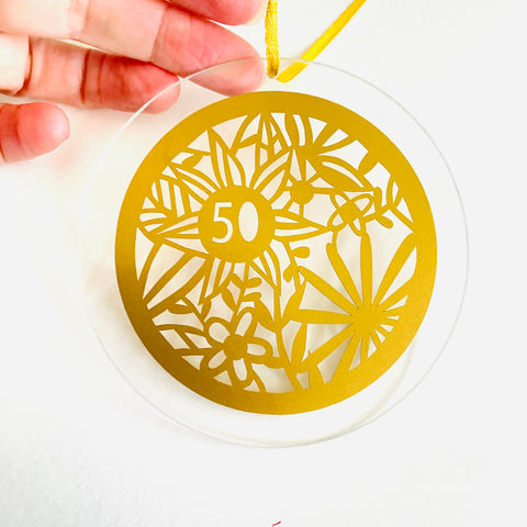 Golden Wedding Anniversary Sun Catcher