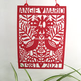 Personalised 40th Ruby Wedding Paper Cut