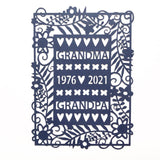 Sapphire Wedding Paper Cut for Grandparents