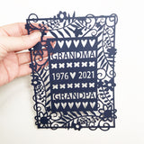 Sapphire Wedding Paper Cut for Grandparents