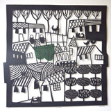 Two Dogs Papercut by Caroline Rees