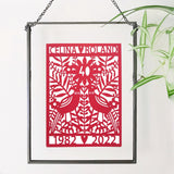 Personalised 40th Ruby Wedding Paper Cut