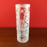 Etched Glass Bud Vase
