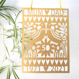 50th Golden Anniversary Paper Cut