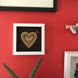 Framed Golden Papercut Heart