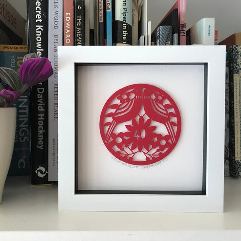 Ruby Anniversary Framed Paper Cut