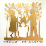 50th Anniversary Framed Paper Cut