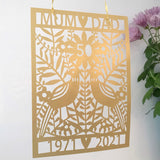 50th Golden Wedding Paper Cut