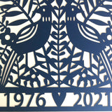 Personalised 45th Sapphire Wedding Paper Cut