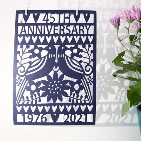 45th Anniversary Paper Cut