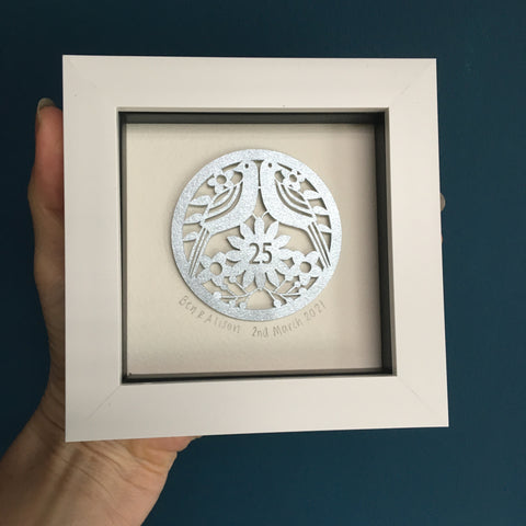 Silver Mini Framed Paper Cut