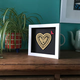 Framed Golden Papercut Heart