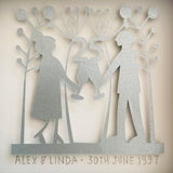 Personalised Silver Wedding Paper Cut