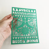 Emerald Wedding Anniversary Paper Cut
