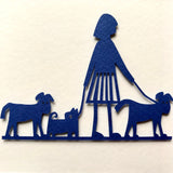 Dog Walking Framed Mini Paper Cut