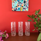 Etched Glass Bud Vase