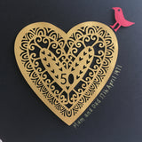 Framed Golden Papercut Heart