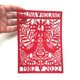 Personalised 40th Ruby Wedding Paper Cut