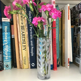 Etched Glass Bud Vase