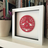 Ruby Anniversary Framed Paper Cut