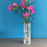 Etched Glass Bud Vase