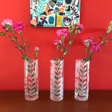 Etched Glass Bud Vase