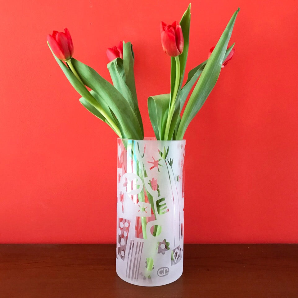 Contemporary Hand Decorated Glass Vase – www.carolinerees.co.uk