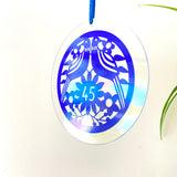 45th Anniversary Glass Hanging Decoration
